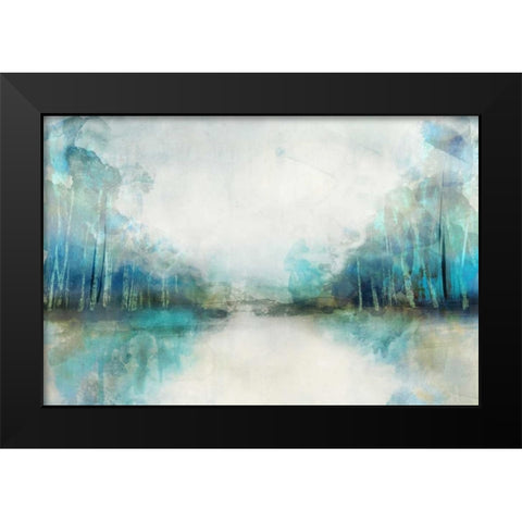 Subtle Horizon Black Modern Wood Framed Art Print by PI Galerie