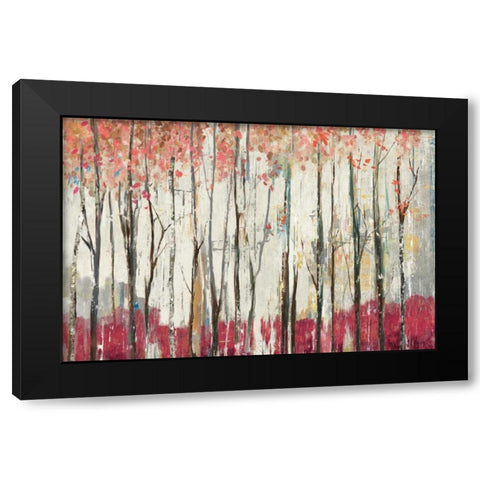 Pink Forest Black Modern Wood Framed Art Print by PI Galerie