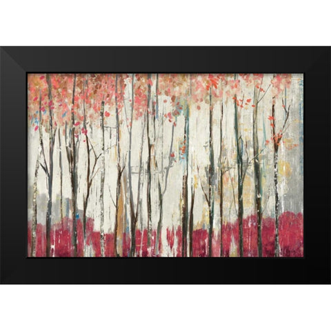 Pink Forest Black Modern Wood Framed Art Print by PI Galerie
