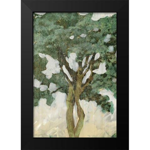 Green Tree Line III Black Modern Wood Framed Art Print by PI Galerie