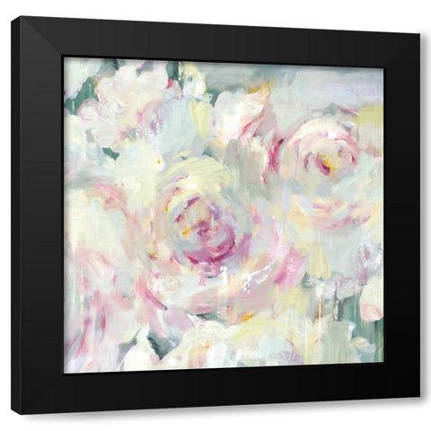 Shabby Peony II Black Modern Wood Framed Art Print with Double Matting by PI Galerie