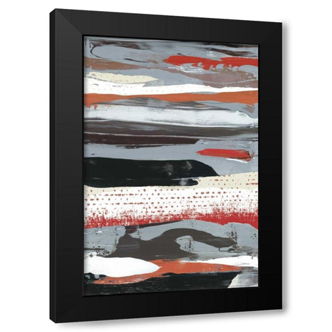 Like Rain I Black Modern Wood Framed Art Print with Double Matting by PI Galerie