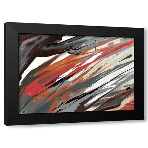Like Rain IV Black Modern Wood Framed Art Print with Double Matting by PI Gallery