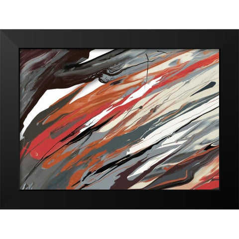 Like Rain IV Black Modern Wood Framed Art Print by PI Gallery