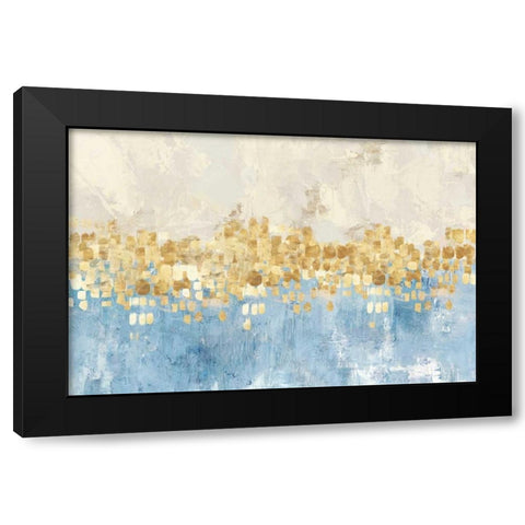 Dancing Stars Blue Version Black Modern Wood Framed Art Print with Double Matting by PI Studio