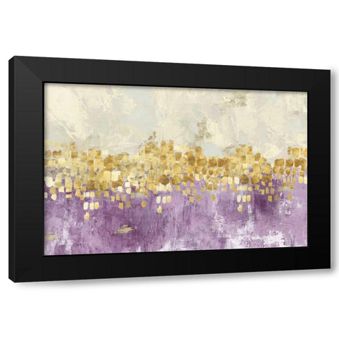 Dancing Stars Lavender Version Black Modern Wood Framed Art Print with Double Matting by PI Studio