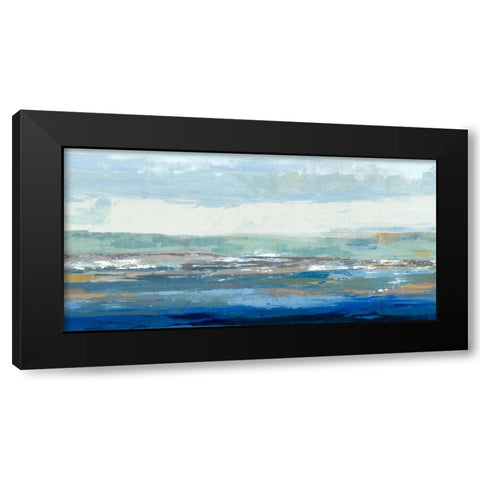 Big Wave Black Modern Wood Framed Art Print by PI Galerie