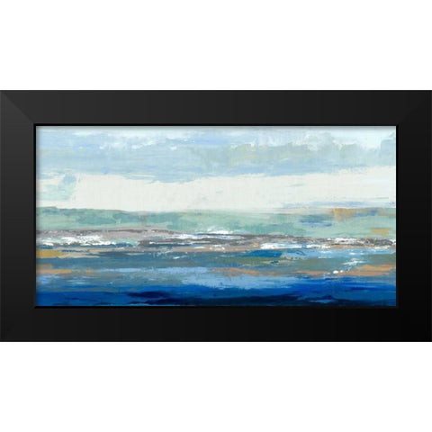 Big Wave Black Modern Wood Framed Art Print by PI Galerie