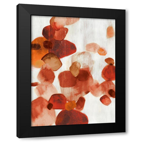 Shadow Pebbles I Cinnamon Version Black Modern Wood Framed Art Print with Double Matting by PI Studio
