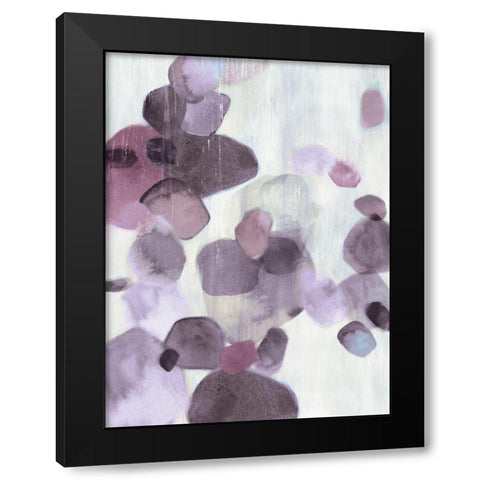 Shadow Pebbles I Lavender Version Black Modern Wood Framed Art Print with Double Matting by PI Studio