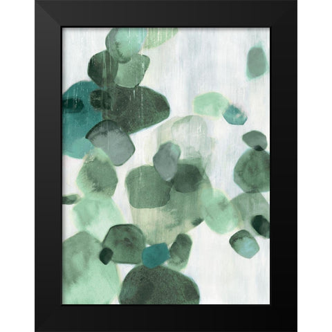 Shadow Pebbles I Mint Version Black Modern Wood Framed Art Print by PI Studio