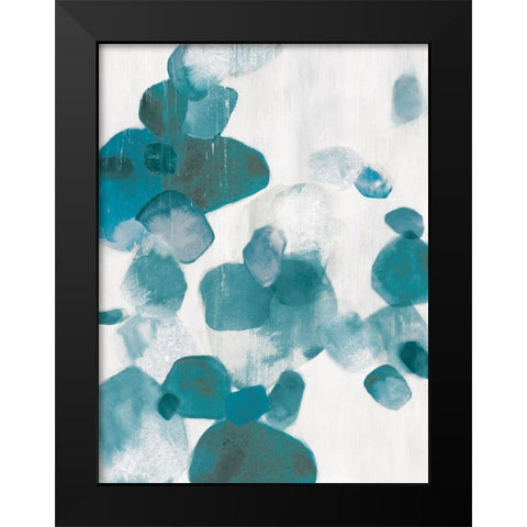 Shadow Pebbles I Teal Version Black Modern Wood Framed Art Print by PI Studio