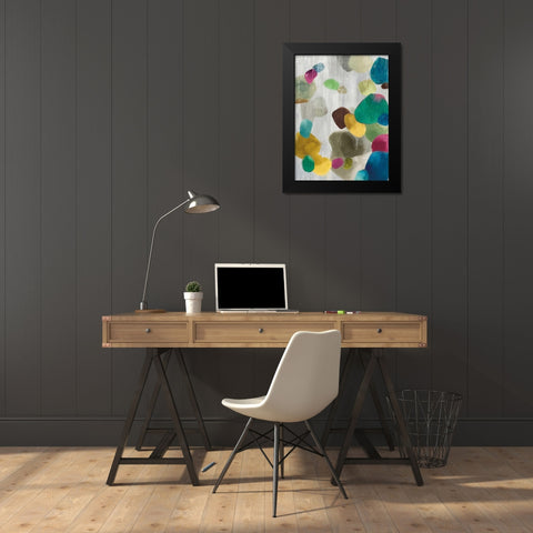 Shadow Pebbles II Black Modern Wood Framed Art Print by PI Galerie