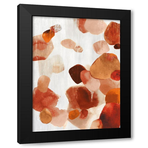 Shadow Pebbles II Cinnamon Version Black Modern Wood Framed Art Print with Double Matting by PI Studio