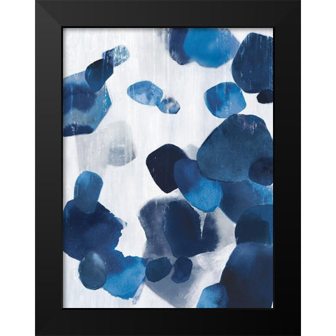 Shadow Pebbles II Indigo Version Black Modern Wood Framed Art Print by PI Studio