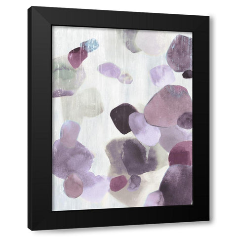 Shadow Pebbles II Lavender Version Black Modern Wood Framed Art Print with Double Matting by PI Studio