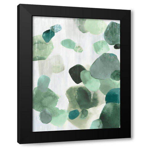 Shadow Pebbles II Mint Version Black Modern Wood Framed Art Print with Double Matting by PI Studio