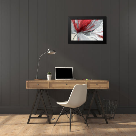 Traced Red Version Black Modern Wood Framed Art Print by PI Studio