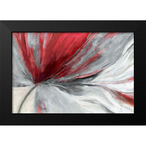 Traced Red Version Black Modern Wood Framed Art Print by PI Studio