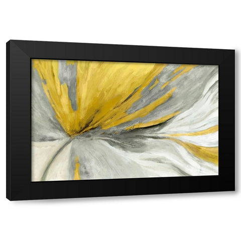 Traced Yellow Version Black Modern Wood Framed Art Print with Double Matting by PI Studio