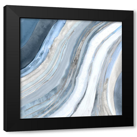 Agate I Silver Version Black Modern Wood Framed Art Print with Double Matting by PI Studio