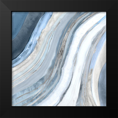 Agate I Silver Version Black Modern Wood Framed Art Print by PI Studio