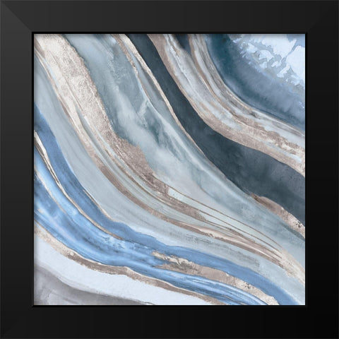 Agate II Silver Version Black Modern Wood Framed Art Print by PI Studio