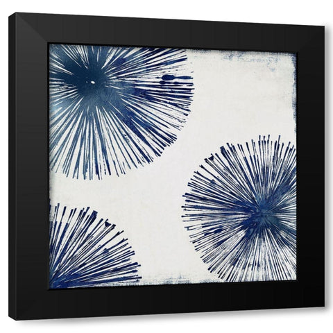 Gold Star II - Indigo  Black Modern Wood Framed Art Print with Double Matting by PI Studio