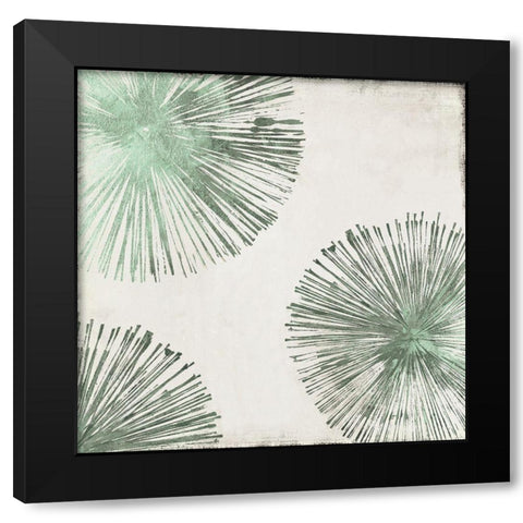 Gold Star II Mint Version Black Modern Wood Framed Art Print with Double Matting by PI Studio