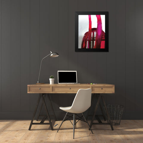 Fuschia II Black Modern Wood Framed Art Print by PI Galerie