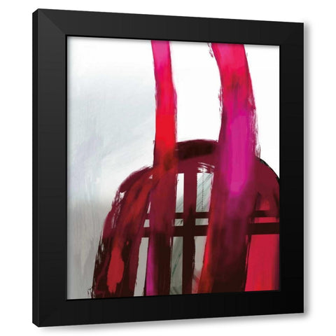 Fuschia II Black Modern Wood Framed Art Print by PI Galerie