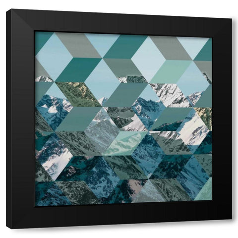 Kaleidescope Visions II Black Modern Wood Framed Art Print with Double Matting by PI Galerie