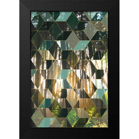 Kaleidescope Visions IV Black Modern Wood Framed Art Print by PI Galerie