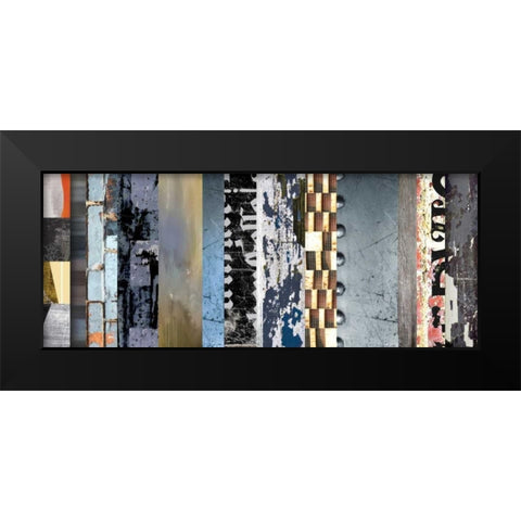 Striped Robotic II Black Modern Wood Framed Art Print by PI Galerie