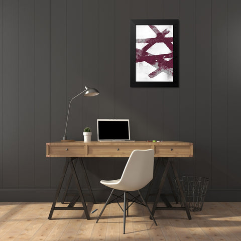 Gestures I Burgundy Version Black Modern Wood Framed Art Print by PI Studio