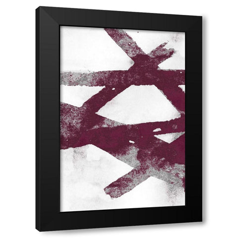 Gestures I Burgundy Version Black Modern Wood Framed Art Print with Double Matting by PI Studio