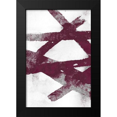 Gestures I Burgundy Version Black Modern Wood Framed Art Print by PI Studio