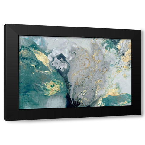 Ocean Splash I Black Modern Wood Framed Art Print with Double Matting by PI Studio