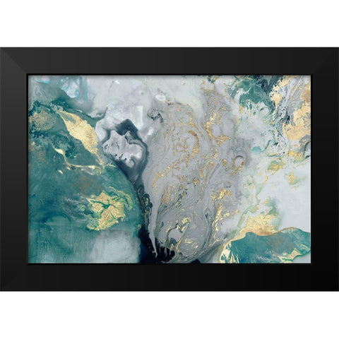 Ocean Splash I Black Modern Wood Framed Art Print by PI Studio