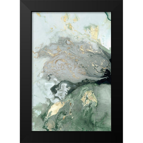 Ocean Splash I Mint Version Black Modern Wood Framed Art Print by PI Studio