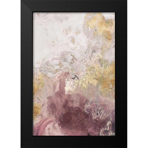 Ocean Splash II Burgundy Version Black Modern Wood Framed Art Print by PI Studio