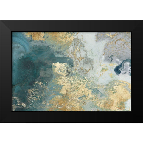 Ocean Splash II Black Modern Wood Framed Art Print by PI Studio