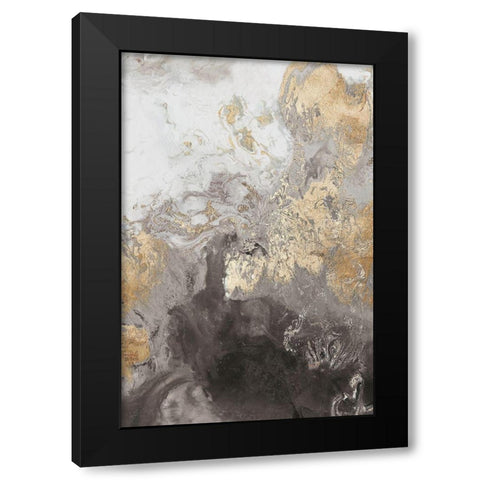 Ocean Splash II Grey Version Black Modern Wood Framed Art Print with Double Matting by PI Studio