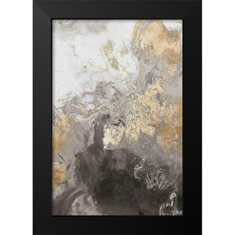 Ocean Splash II Grey Version Black Modern Wood Framed Art Print by PI Studio