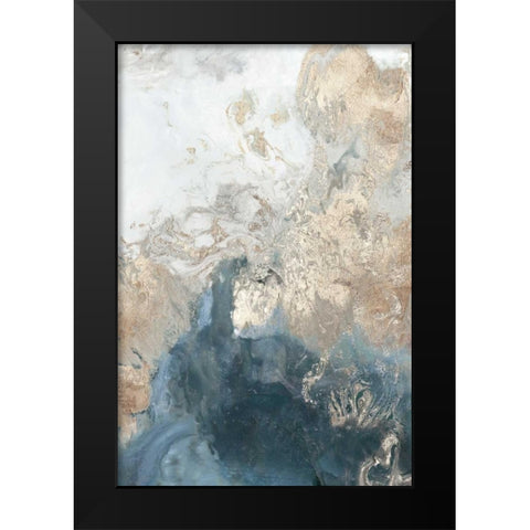 Ocean Splash II Indigo Version Black Modern Wood Framed Art Print by PI Studio