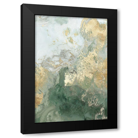 Ocean Splash II Mint Version Black Modern Wood Framed Art Print by PI Studio