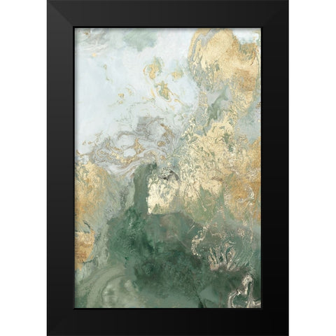 Ocean Splash II Mint Version Black Modern Wood Framed Art Print by PI Studio