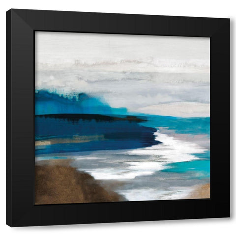 Misty River II Black Modern Wood Framed Art Print with Double Matting by PI Studio