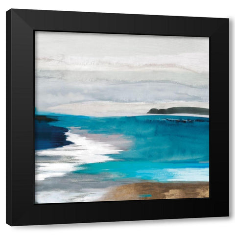 Misty River III Black Modern Wood Framed Art Print with Double Matting by PI Studio