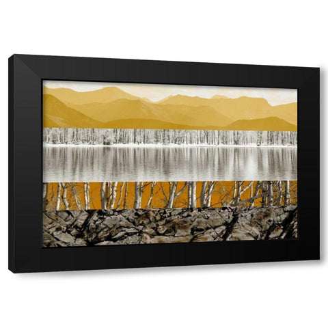 Nature Collage I Black Modern Wood Framed Art Print with Double Matting by PI Studio